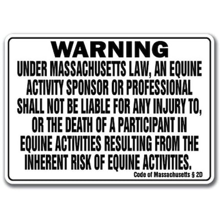 Signmission 14 in Height, 10 in Width, Plastic, 10" x 14", WS-Massachusetts Equine WS-Massachusetts Equine